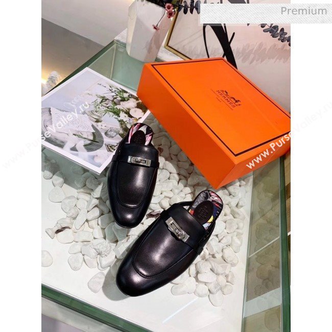 Hermes Calfskin Oz Mules Black 2020 (MD-20033135)