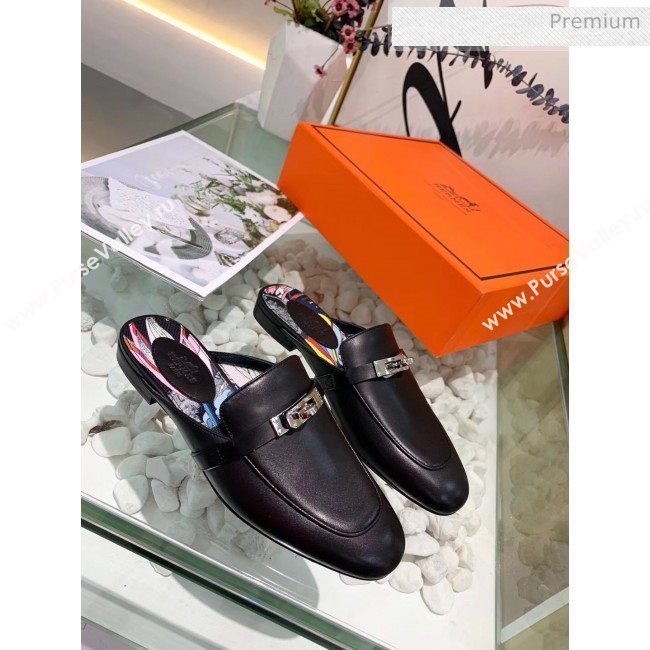 Hermes Calfskin Oz Mules Black 2020 (MD-20033135)