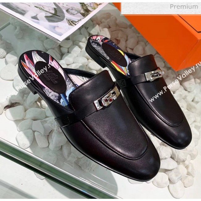 Hermes Calfskin Oz Mules Black 2020 (MD-20033135)