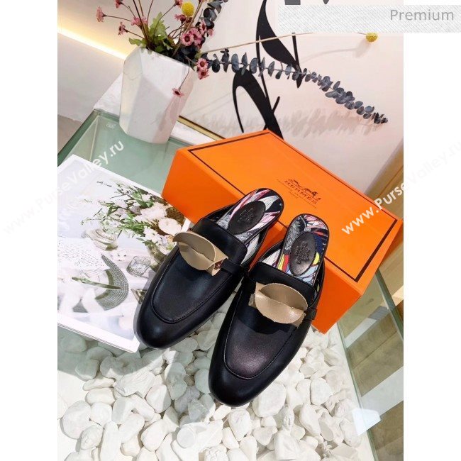 Hermes Calfskin Oz Mules Black 2020 (MD-20033135)