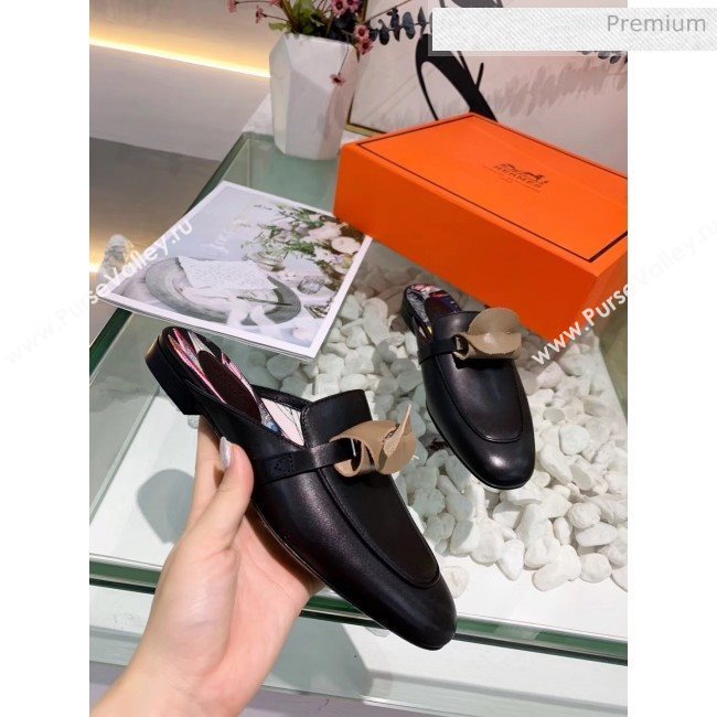 Hermes Calfskin Oz Mules Black 2020 (MD-20033135)