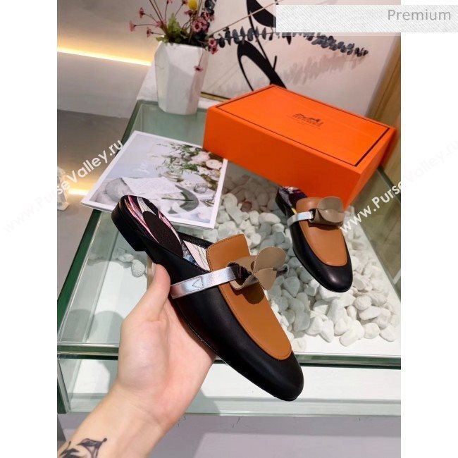 Hermes Calfskin Oz Mules Black/Brown 2020 (MD-20033137)