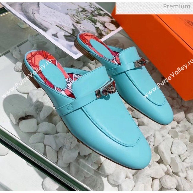 Hermes Calfskin Oz Mules Blue 2020 (MD-20033139)