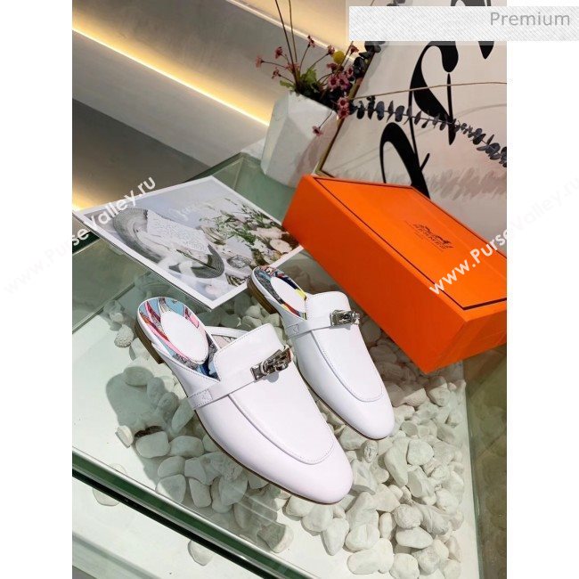 Hermes Calfskin Oz Mules White 2020 (MD-20033141)