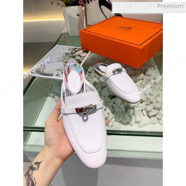 Hermes Calfskin Oz Mules White 2020 (MD-20033141)