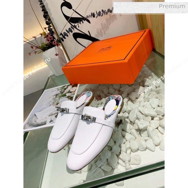 Hermes Calfskin Oz Mules White 2020 (MD-20033141)