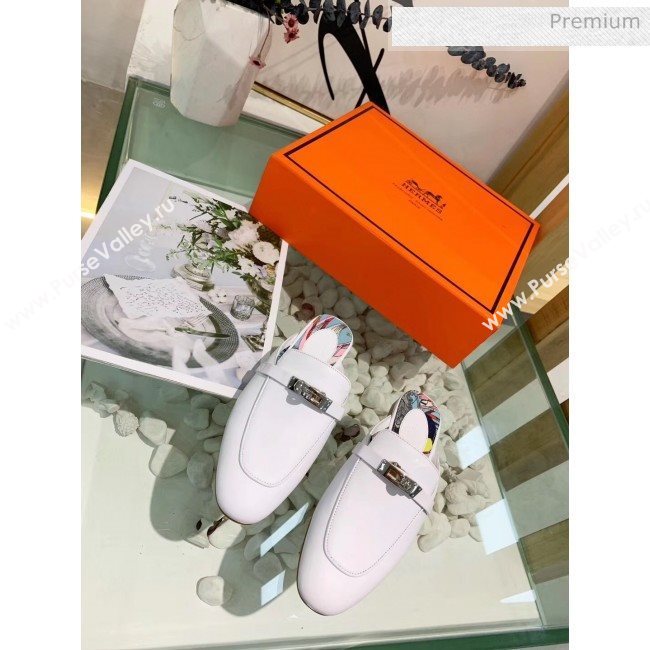 Hermes Calfskin Oz Mules White 2020 (MD-20033141)