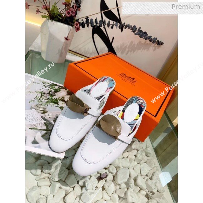 Hermes Calfskin Oz Mules White 2020 (MD-20033141)