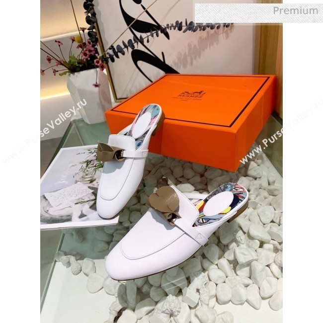 Hermes Calfskin Oz Mules White 2020 (MD-20033141)