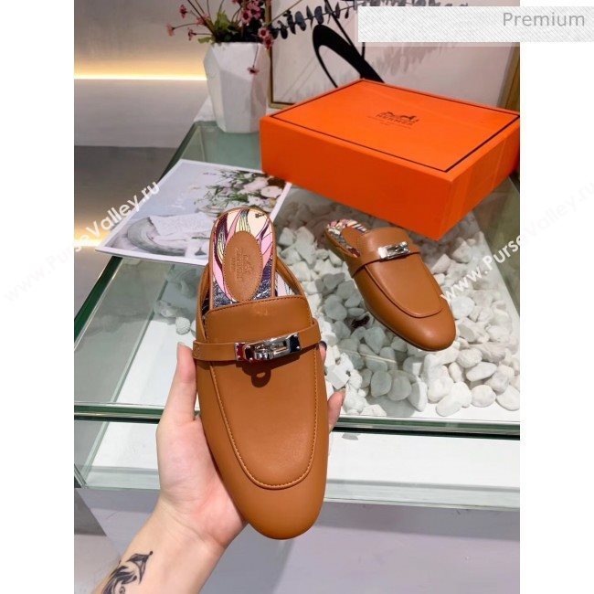 Hermes Calfskin Oz Mules Brown (2) 2020 (MD-20033143)