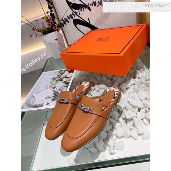 Hermes Calfskin Oz Mules Brown (2) 2020 (MD-20033143)