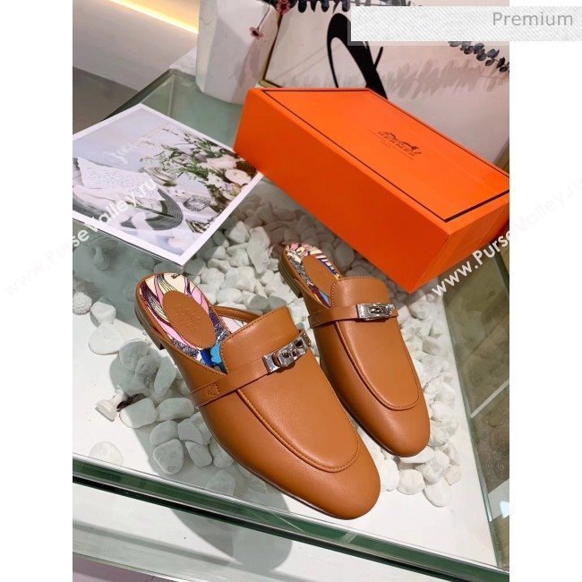 Hermes Calfskin Oz Mules Brown (2) 2020 (MD-20033143)