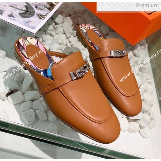 Hermes Calfskin Oz Mules Brown (2) 2020 (MD-20033143)