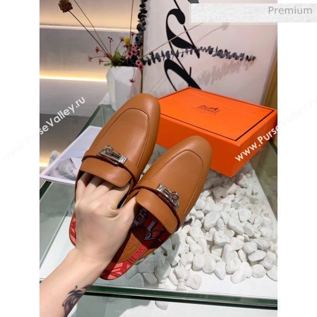 Hermes Calfskin Oz Mules Brown 2020 (MD-20033142)