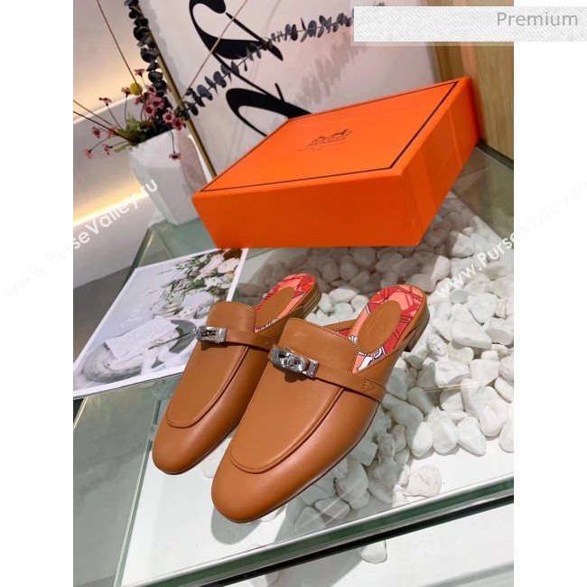 Hermes Calfskin Oz Mules Brown 2020 (MD-20033142)