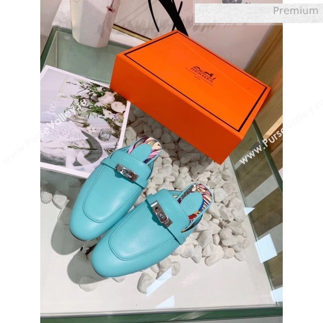 Hermes Calfskin Oz Mules Blue (2) 2020 (MD-20033140)