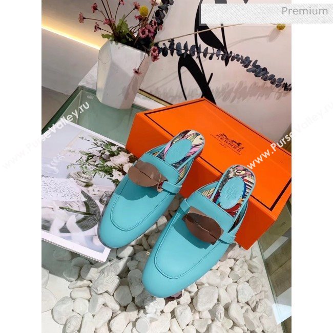 Hermes Calfskin Oz Mules Blue (2) 2020 (MD-20033140)