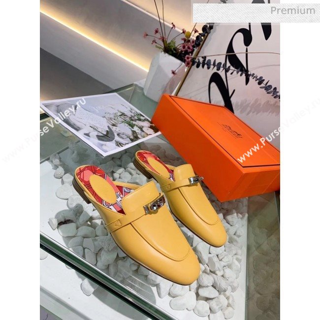 Hermes Calfskin Oz Mules Yellow 2020 (MD-20033144)