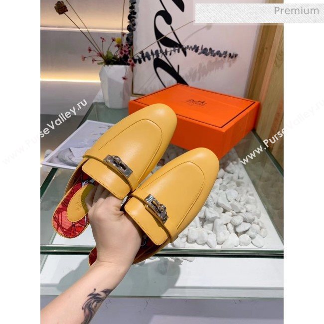 Hermes Calfskin Oz Mules Yellow 2020 (MD-20033144)