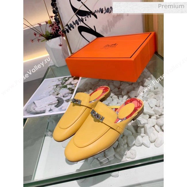 Hermes Calfskin Oz Mules Yellow 2020 (MD-20033144)