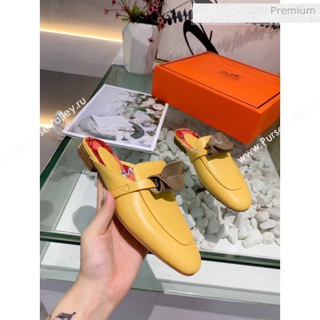 Hermes Calfskin Oz Mules Yellow 2020 (MD-20033144)