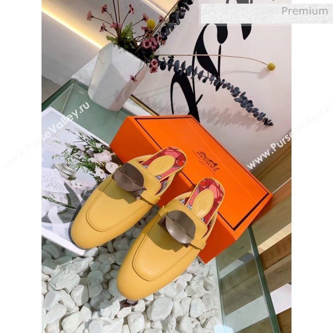 Hermes Calfskin Oz Mules Yellow 2020 (MD-20033144)