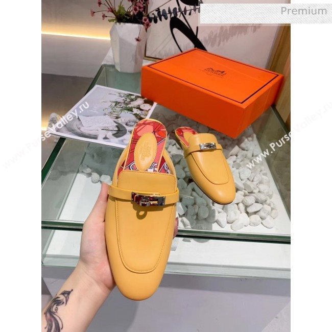 Hermes Calfskin Oz Mules Yellow 2020 (MD-20033144)