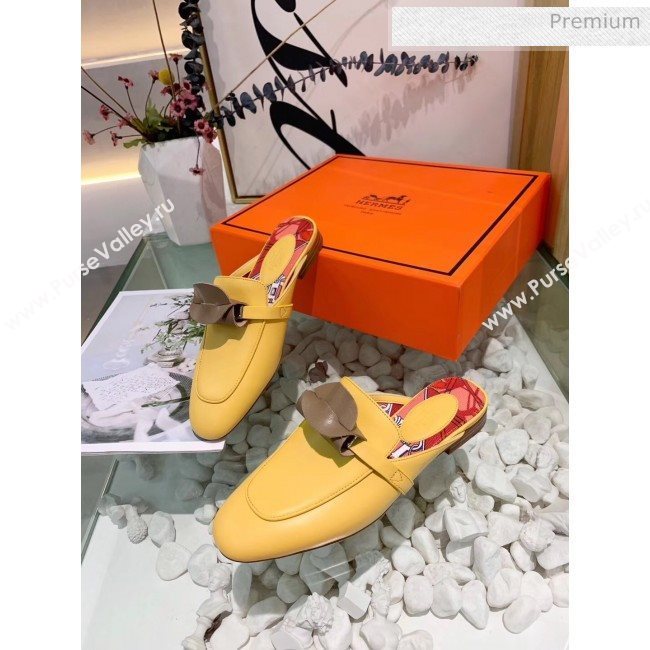 Hermes Calfskin Oz Mules Yellow 2020 (MD-20033144)