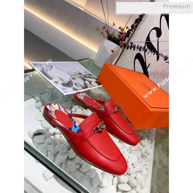 Hermes Calfskin Oz Mules Red 2020 (MD-20033145)