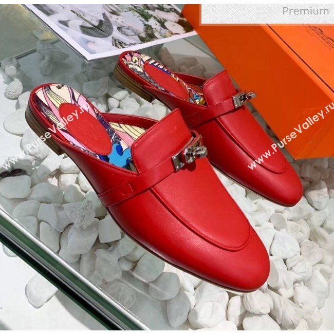 Hermes Calfskin Oz Mules Red 2020 (MD-20033145)