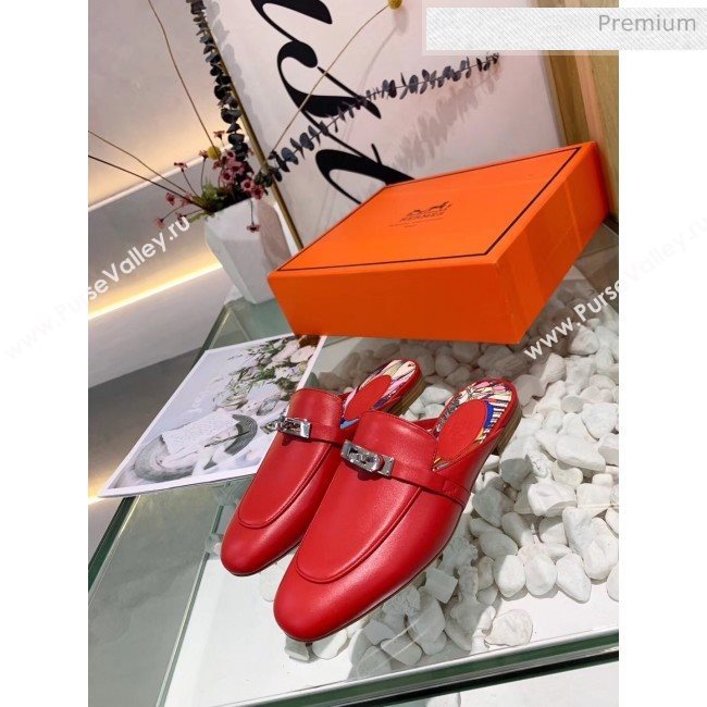 Hermes Calfskin Oz Mules Red 2020 (MD-20033145)