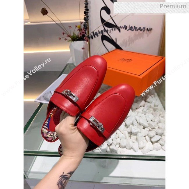 Hermes Calfskin Oz Mules Red 2020 (MD-20033145)