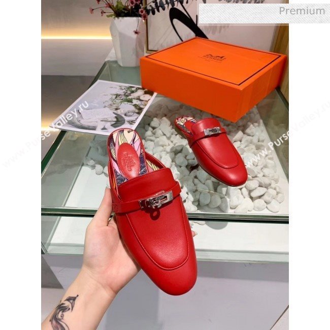 Hermes Calfskin Oz Mules Red 2020 (MD-20033145)