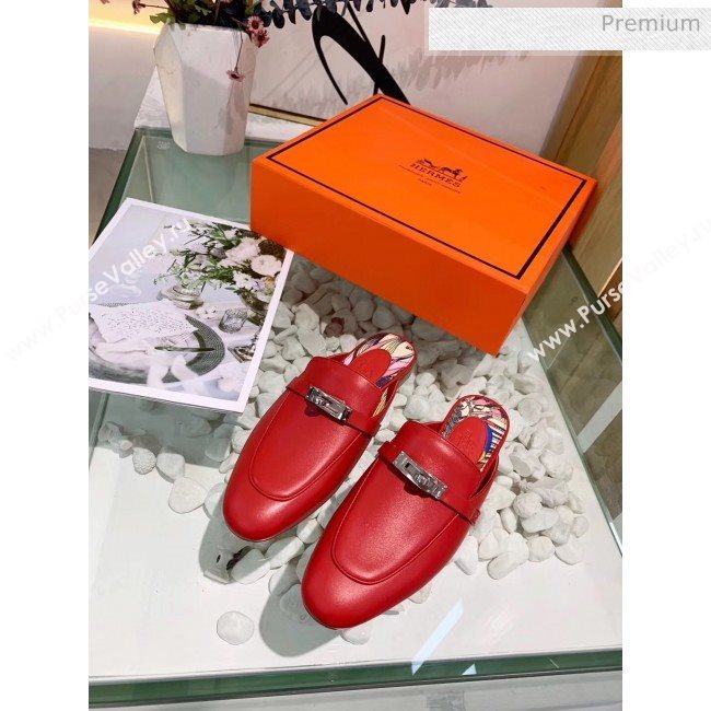 Hermes Calfskin Oz Mules Red 2020 (MD-20033145)