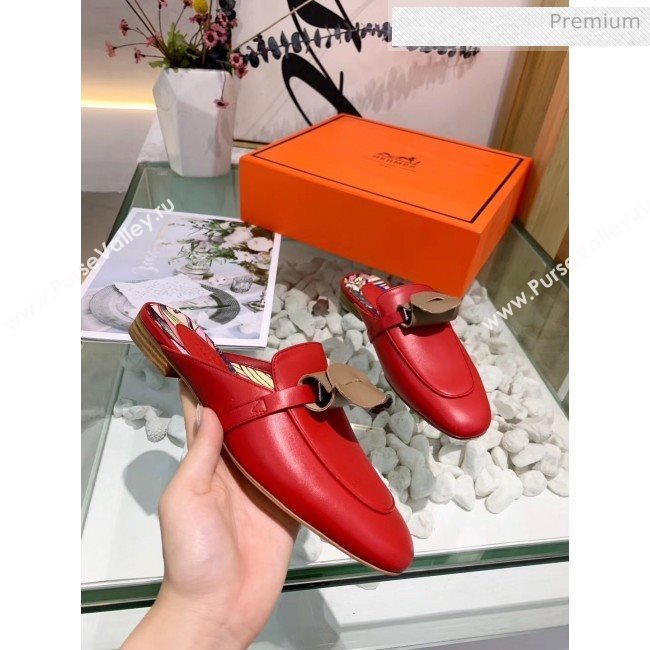 Hermes Calfskin Oz Mules Red 2020 (MD-20033145)