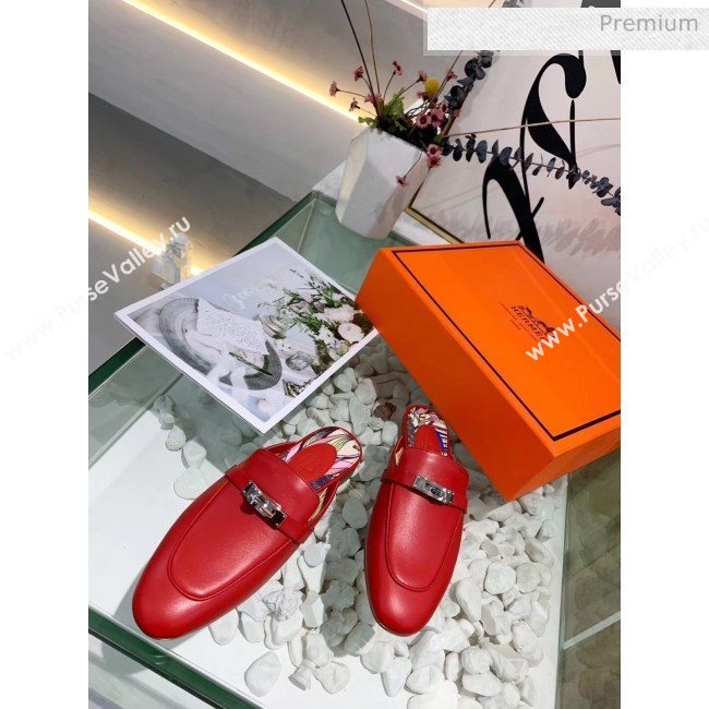 Hermes Calfskin Oz Mules Red 2020 (MD-20033145)