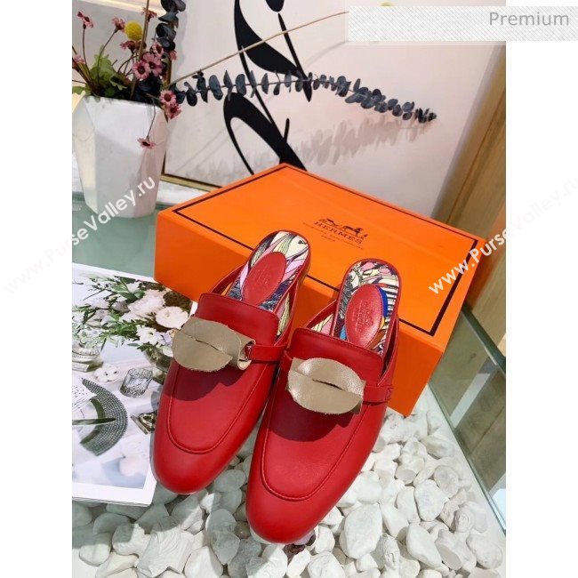 Hermes Calfskin Oz Mules Red 2020 (MD-20033145)