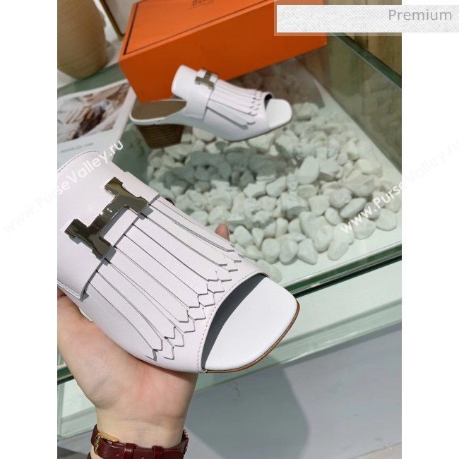 Hermes Alma Sandal With Fringe White 2020 (MD-20033146)