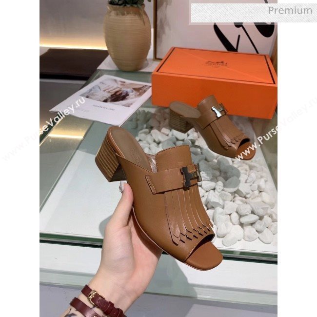 Hermes Alma Sandal With Fringe Brown 2020 (MD-20033147)