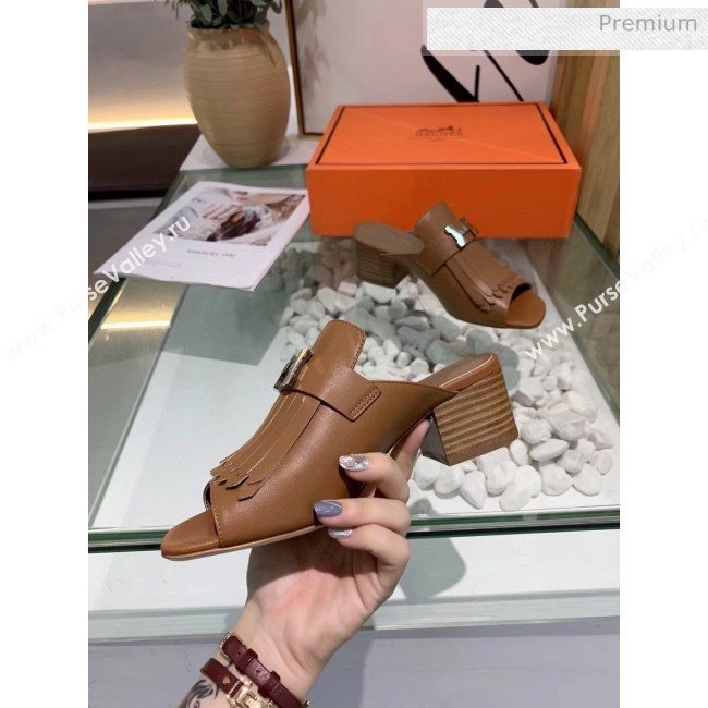 Hermes Alma Sandal With Fringe Brown 2020 (MD-20033147)