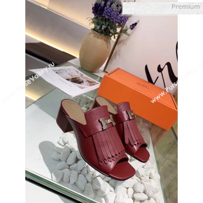 Hermes Alma Sandal With Fringe Burgundy 2020 (MD-20033150)