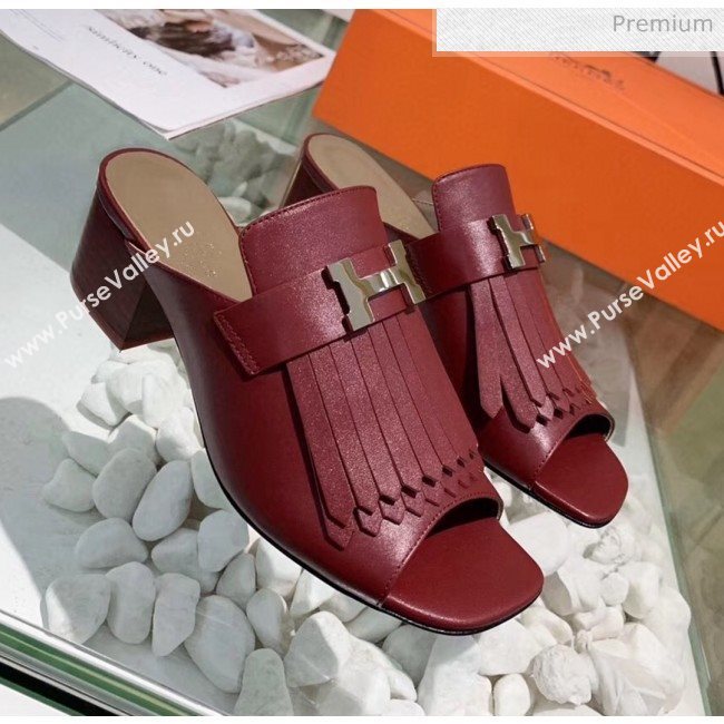 Hermes Alma Sandal With Fringe Burgundy 2020 (MD-20033150)