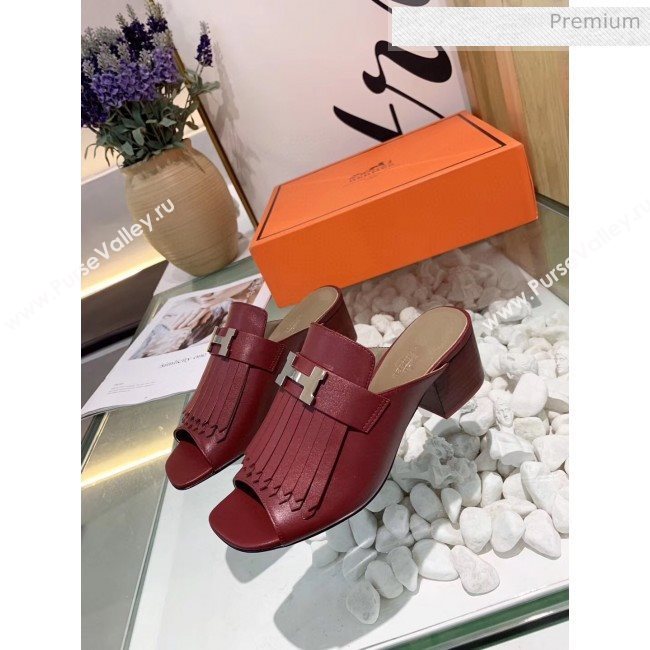 Hermes Alma Sandal With Fringe Burgundy 2020 (MD-20033150)