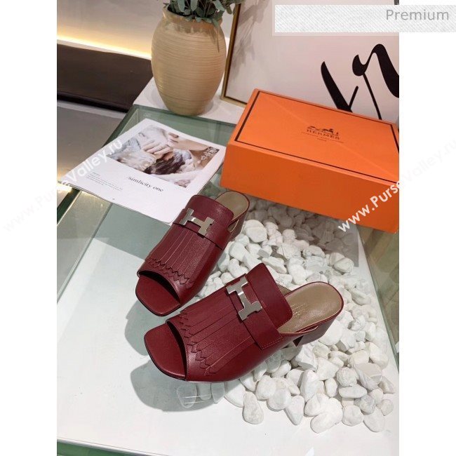 Hermes Alma Sandal With Fringe Burgundy 2020 (MD-20033150)