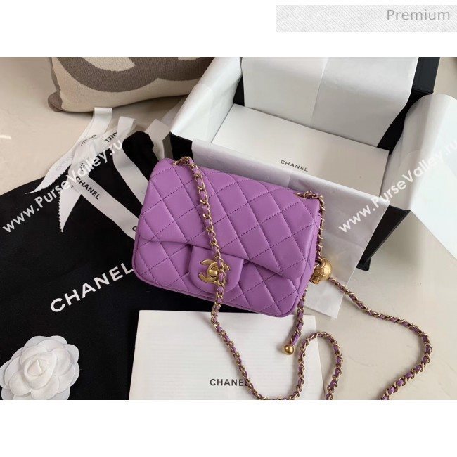 Chanel Lambskin &amp; Gold-Tone Metal Flap Bag AS1786 Purple 2020 (JY-20040307)