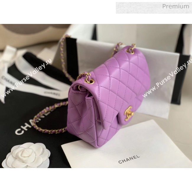 Chanel Lambskin &amp; Gold-Tone Metal Flap Bag AS1786 Purple 2020 (JY-20040307)