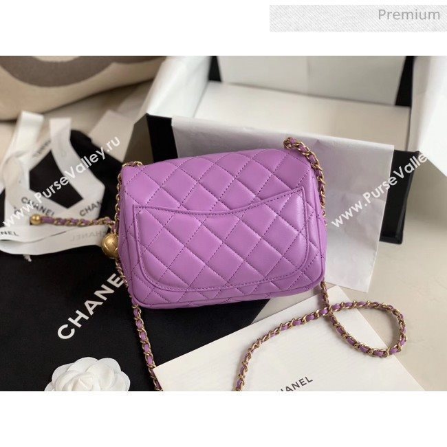 Chanel Lambskin &amp; Gold-Tone Metal Flap Bag AS1786 Purple 2020 (JY-20040307)