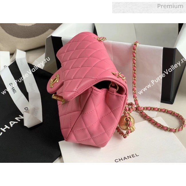 Chanel Lambskin &amp; Gold-Tone Metal Flap Bag AS1786 Pink 2020 (JY-20040306)