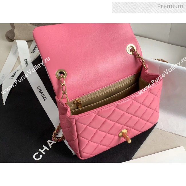 Chanel Lambskin &amp; Gold-Tone Metal Flap Bag AS1786 Pink 2020 (JY-20040306)