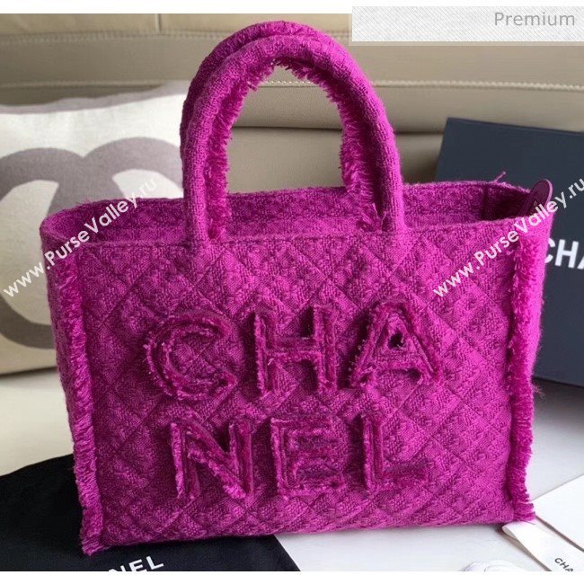 Chanel Wool Tweed Medium Zipped Shopping Bag AS0976 Purple 2019 (JY-20040331)